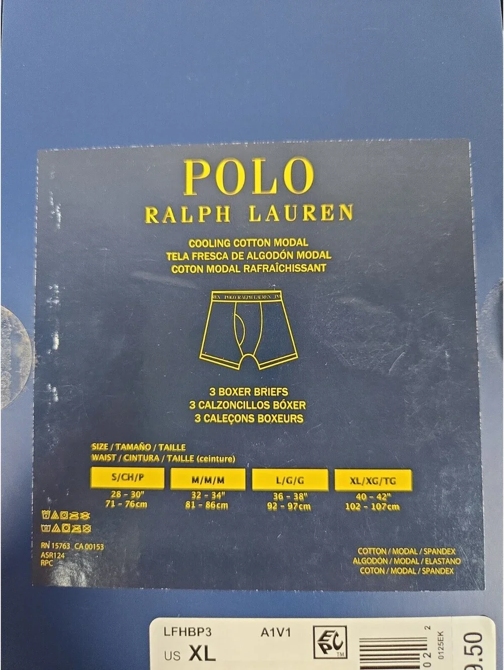 Polo Ralph Lauren Boxer Briefs Men Sz XL Bear Black/Blue/Red Holiday (3-Pack)